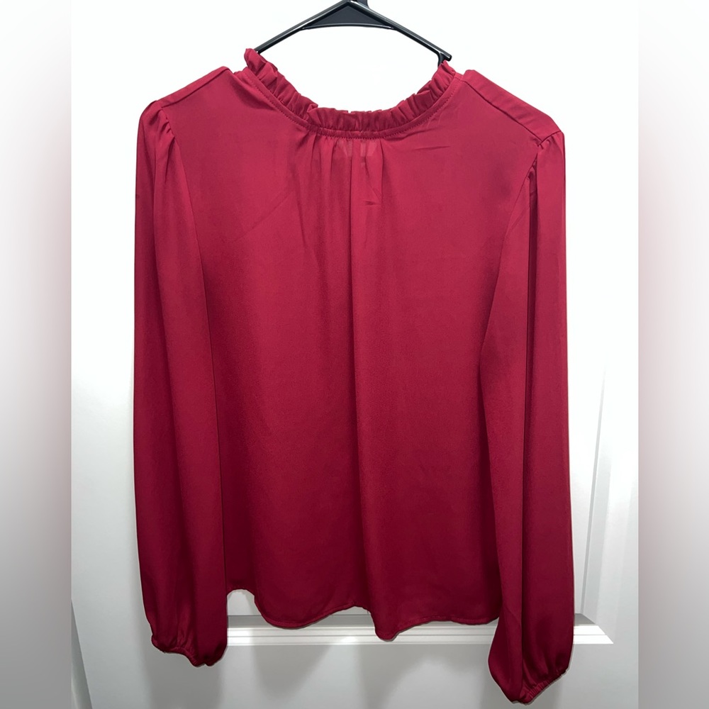 Medium Maroon/Burgundy Long Sleeve Blouse worn once